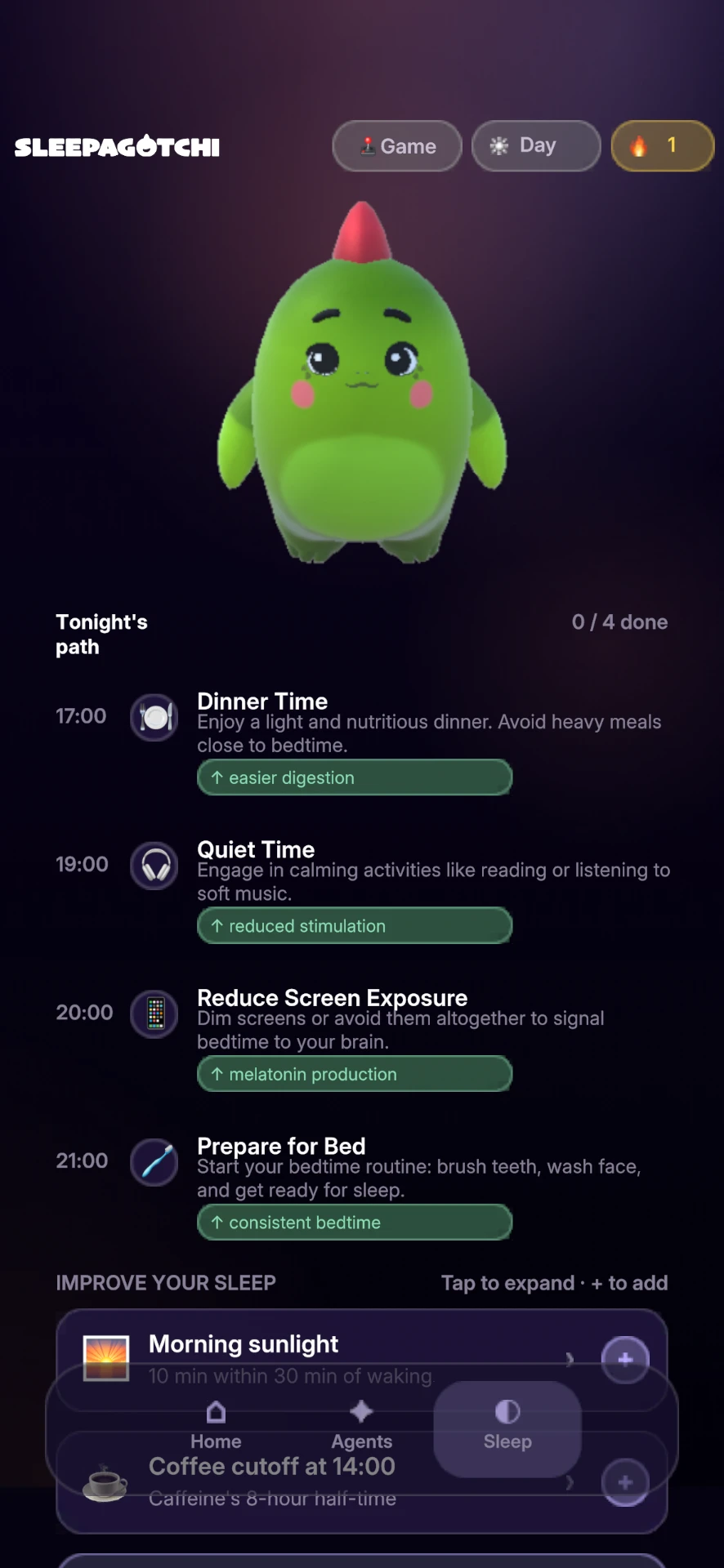 Sleepagotchi app screenshot 4