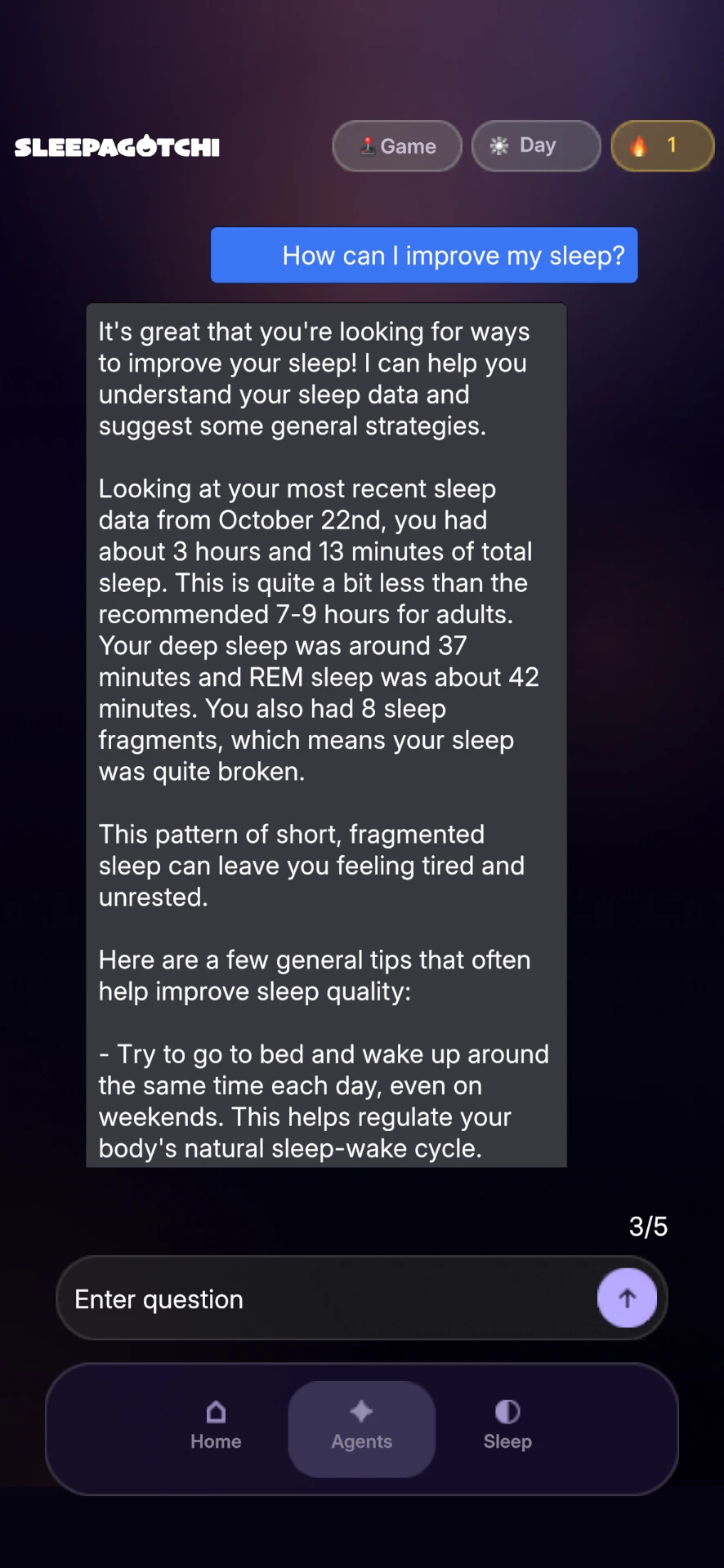 Sleepagotchi app screenshot 5