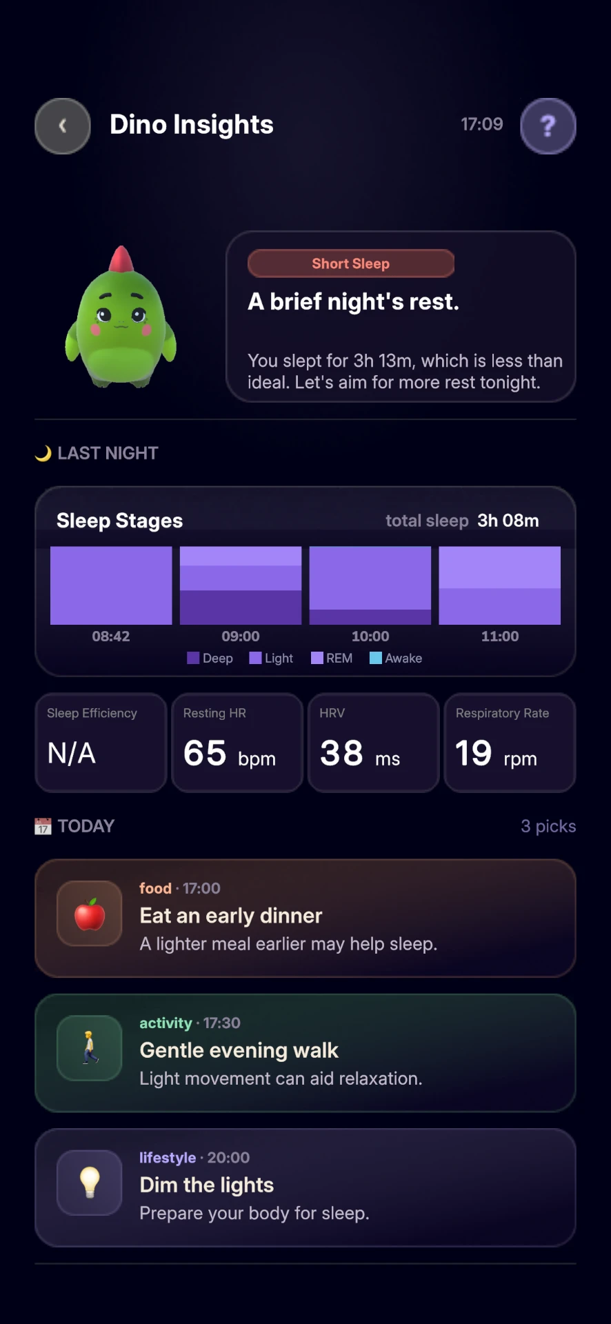 Sleepagotchi app screenshot 2